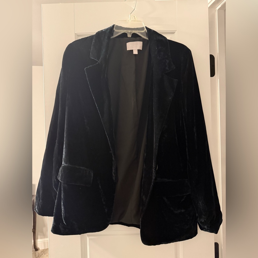 Chelsea28 Blue Velvet Blazer